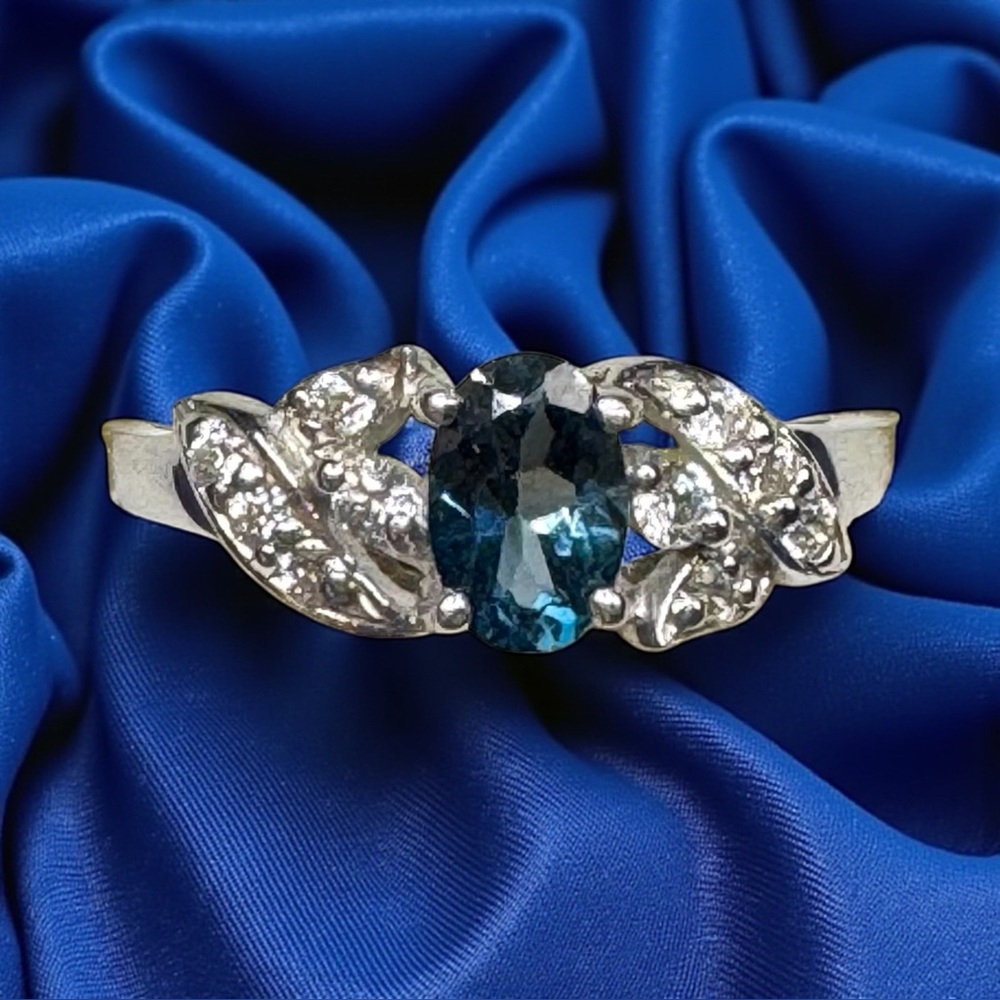 Silver Ring with London  Blue Topaz Gemstone